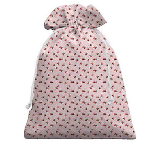 3D Подарунковий мішечок з полуничними шпалерами (вид ззаду)