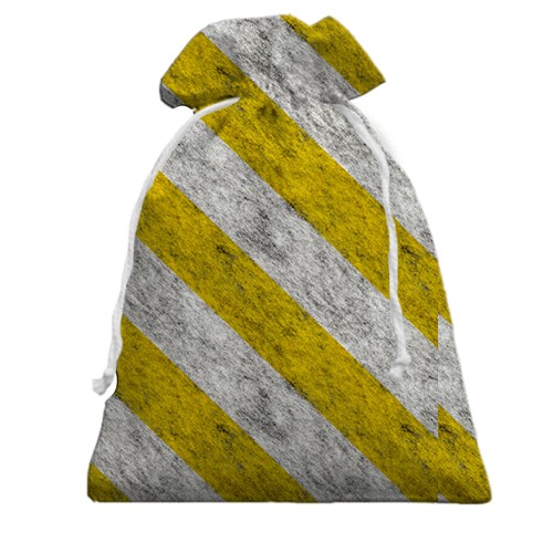 3D Подарунковий мішечок з жовто-білими смугами (вид ззаду)