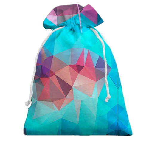 3D Подарунковий мішечок з різнокольоровими полгонами (вид ззаду)