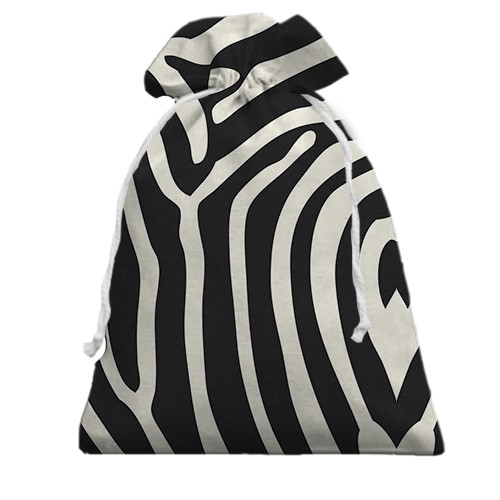 3D Подарунковий мішечок з шкірою зебри (вид ззаду)