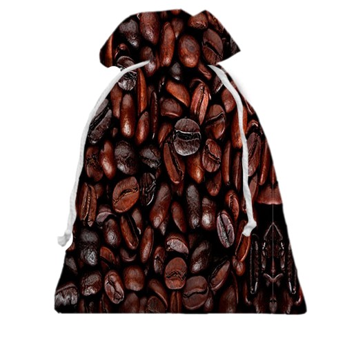 3D Подарочный мешочек с зернами кофе (вид сзади)