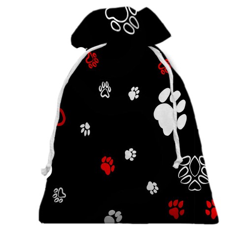 3D Подарунковий мішечок зі слідами тварин (вид ззаду)