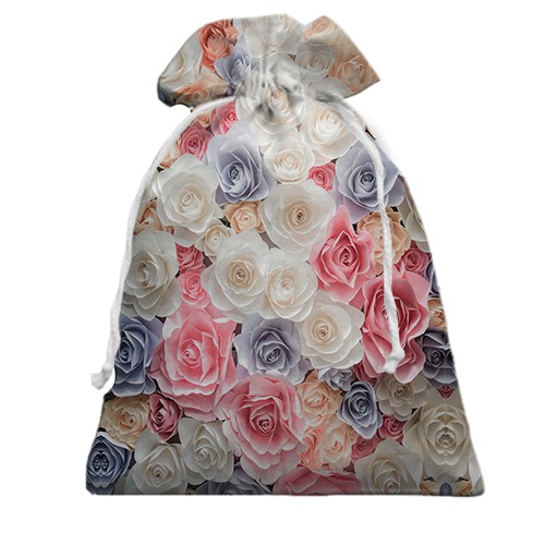 3D Подарунковий мішечок з трояндами (вид спереду)