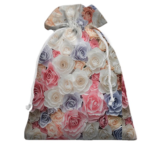 3D Подарунковий мішечок з трояндами (вид ззаду)