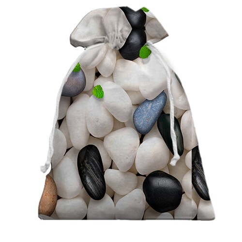 3D Подарунковий мішечок з білою галькою (вид ззаду)