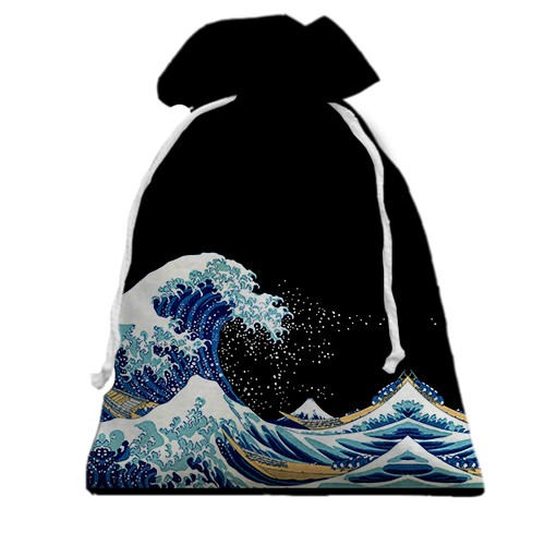 3D Подарунковий мішечок з хвилями (вид спереду)