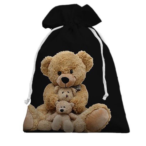 3D Подарунковий мішечок з ведмедиками Тедді (вид ззаду)
