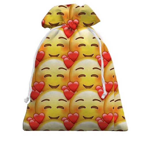 3D Подарунковий мішечок з закоханим емодзі (вид ззаду)