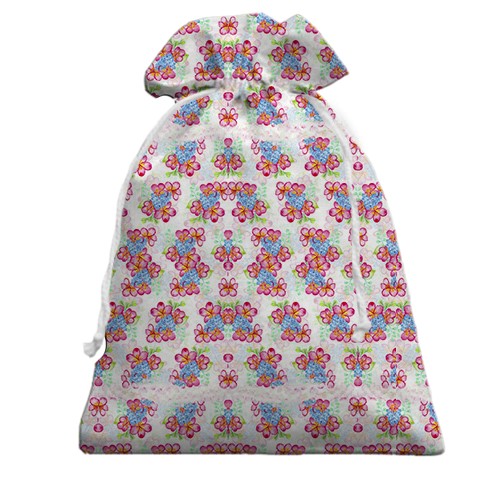 3D Подарунковий мішечок з квіточками (вид ззаду)