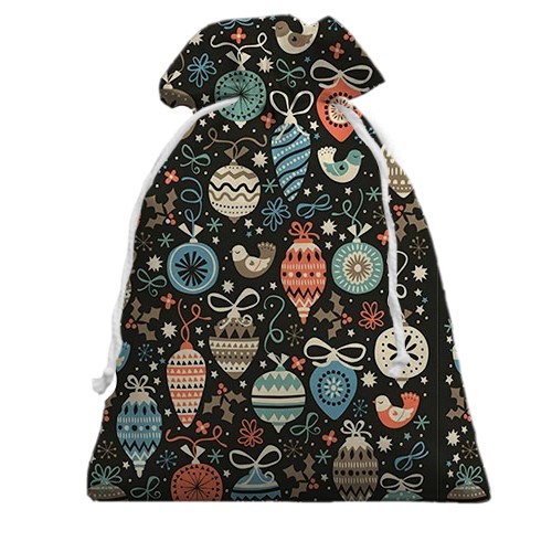 3D Подарочный мешочек с новогодними игрушками (3) (вид сзади)