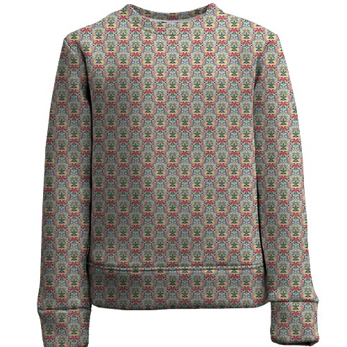 Дитячий 3D світшот з текстурою шпалер (2) (вид спереду)