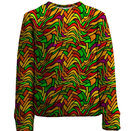 Детский 3D свитшот с волнистым витражом (вид спереди)
