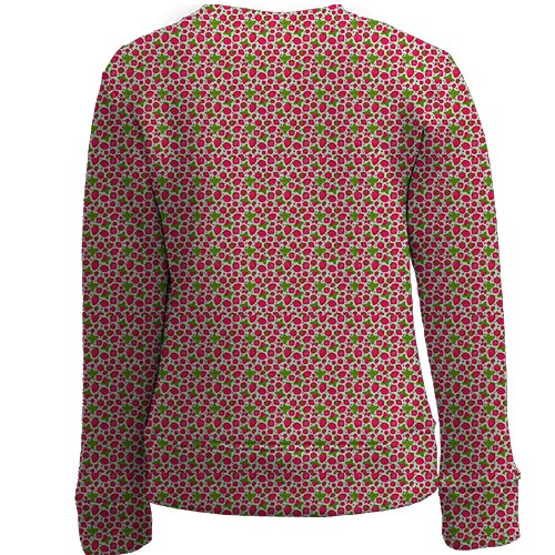 Детский 3D свитшот с клубничной текстурой (вид сзади)