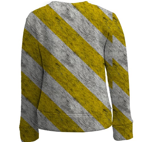 Детский 3D свитшот с желто-белыми полосами (вид сзади)