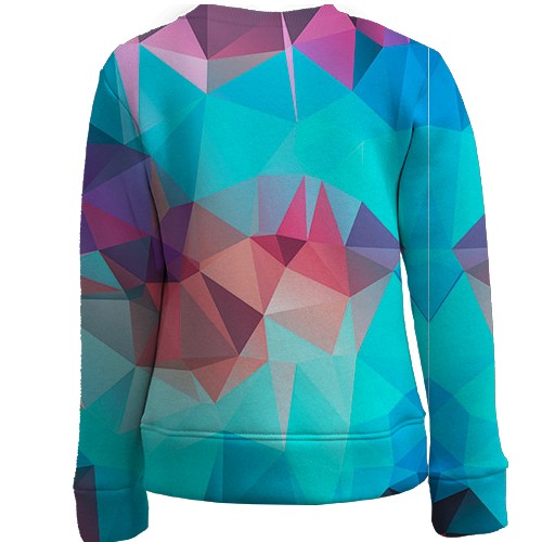 Детский 3D свитшот с разноцветными полгонами (вид сзади)