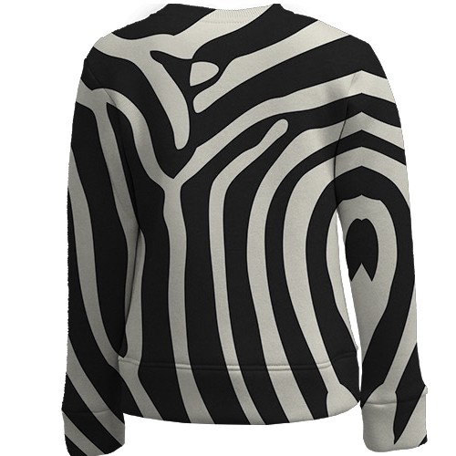 Детский 3D свитшот с кожей зебры (вид сзади)