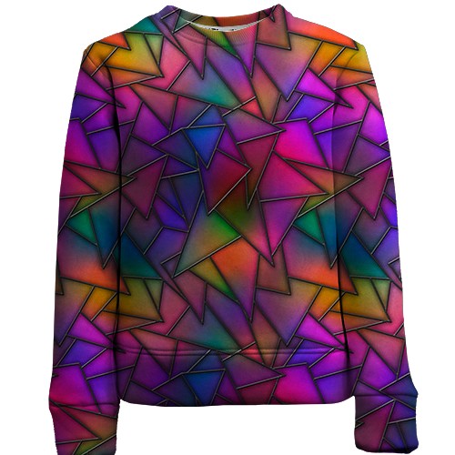 Дитячий 3D світшот з трикутним вітражем (вид спереду)