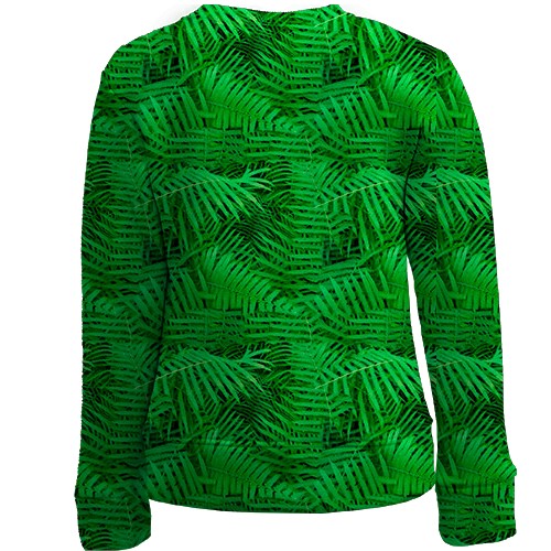 Детский 3D свитшот с  листьями папоротника (вид сзади)