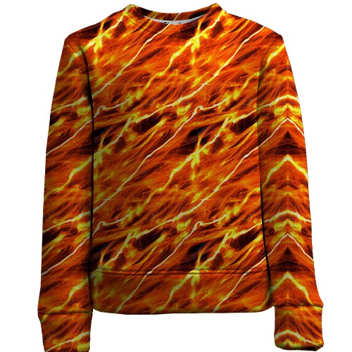 Детский 3D свитшот с электрической лавой (вид спереди)