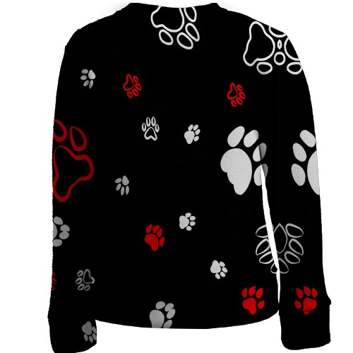 Детский 3D свитшот со следами животных (вид сзади)