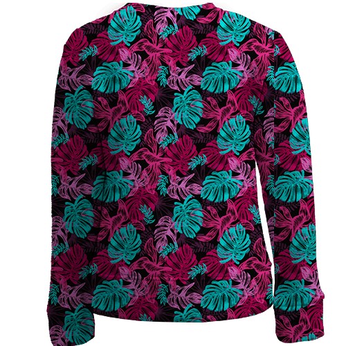 Детский 3D свитшот с яркими листьями (2) (вид сзади)