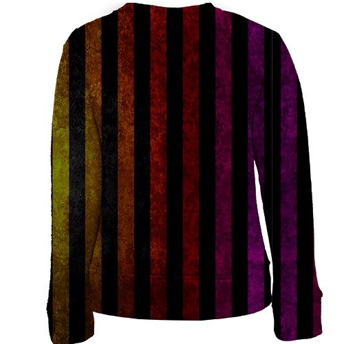 Детский 3D свитшот с радужными полосками (вид сзади)