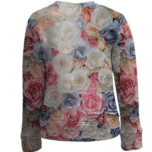 Дитячий 3D світшот з трояндами (вид ззаду)