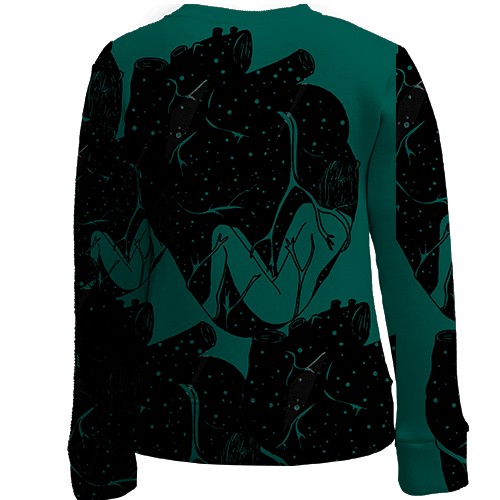 Дитячий 3D світшот серце в космосі (вид ззаду)