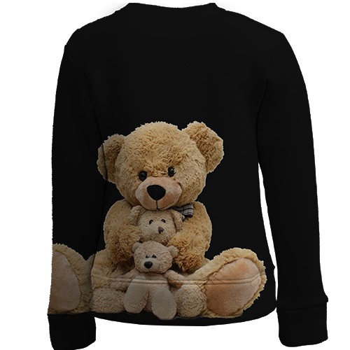 Дитячий 3D світшот з ведмедиками Тедді (вид ззаду)