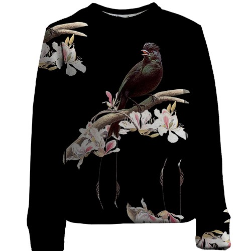 Дитячий 3D світшот з птицею на гілці (вид спереду)