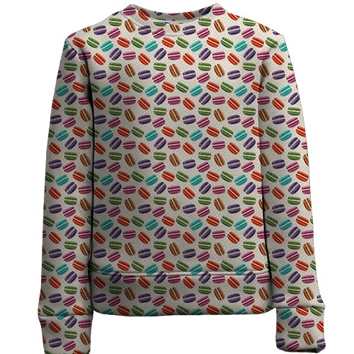 Дитячий 3D світшот з пончиками (вид спереду)