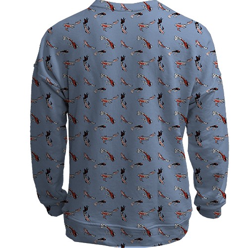 3D свитшот с рыбками (вид сзади)