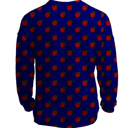 3D свитшот с клубничками (вид сзади)