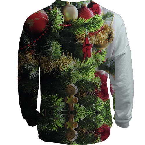 3D світшот з новорічною ялинкою (вид ззаду)