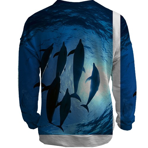 3D світшот з дельфінами (вид ззаду)