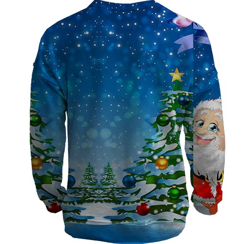 3D свитшот с новогодним Сантой (вид сзади)