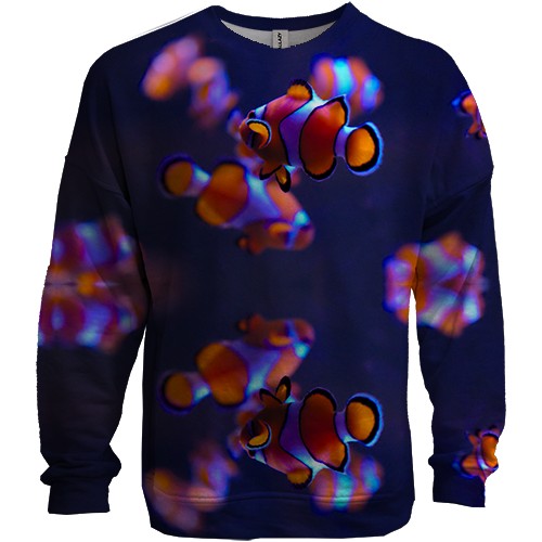 3D світшот з рибками клоунами (вид спереду)