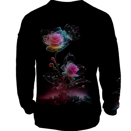 3D свитшот со сказочной розой (вид сзади)