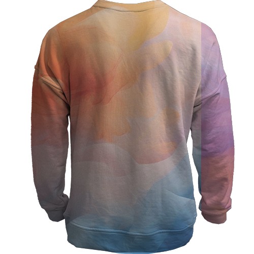 3D свитшот с цветным дымом (вид сзади)