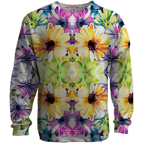 3D свитшот Цветочный калейдоскоп (вид спереди)