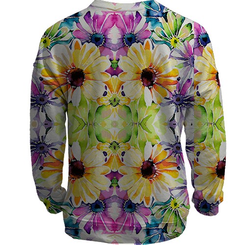 3D свитшот Цветочный калейдоскоп (вид сзади)