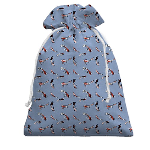 3D Подарунковий мішечок з рибками (вид ззаду)