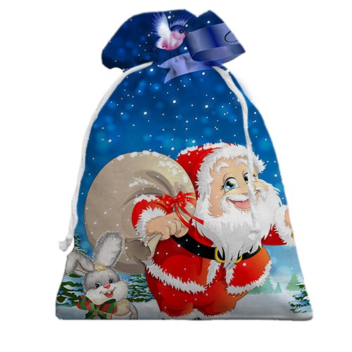 3D Подарунковий мішечок з новорічним Сантою (вид спереду)