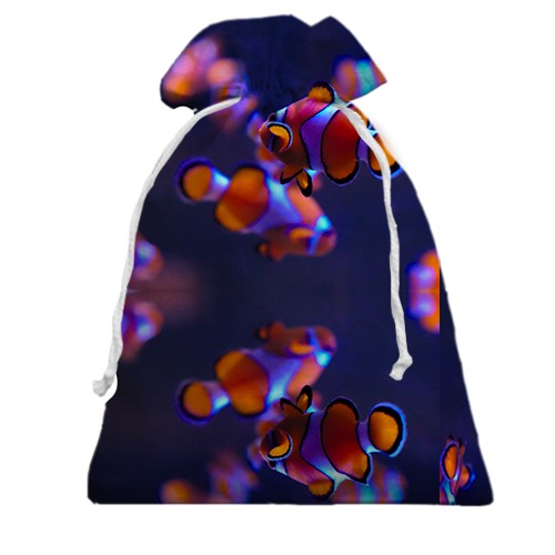 3D Подарунковий мішечок з рибками клоунами (вид ззаду)