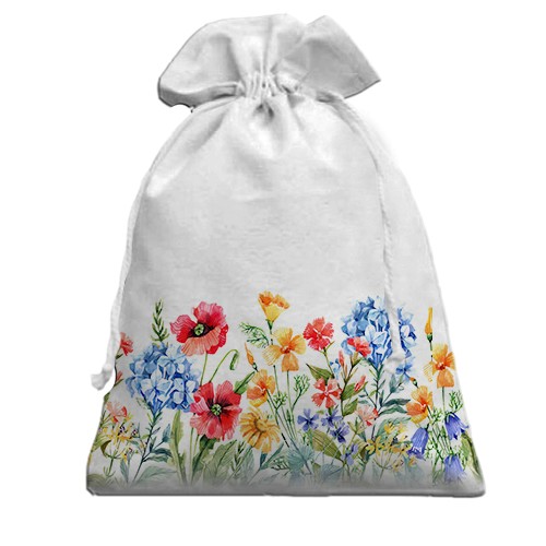 3D Подарунковий мішечок з квітковим орнаментом знизу (вид ззаду)