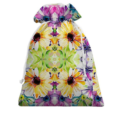 3D Подарунковий мішечок Квітковий калейдоскоп (вид ззаду)
