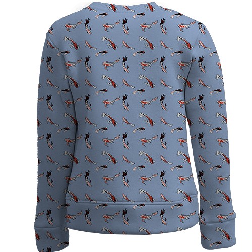 Детский 3D свитшот с рыбками (вид сзади)