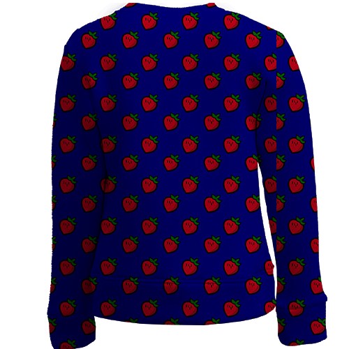 Детский 3D свитшот с клубничками (вид сзади)