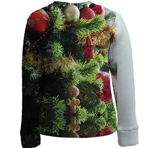 Дитячий 3D світшот з новорічною ялинкою (вид ззаду)