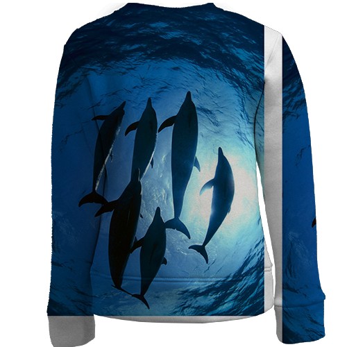 Детский 3D свитшот с дельфинами (вид сзади)